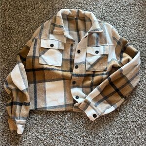 Cropped Jacket - Brown and White SZ M